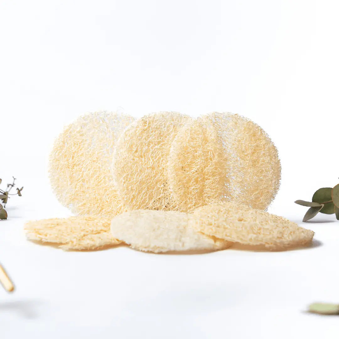 6x dischetti peeling viso in luffa - spugna di luffa