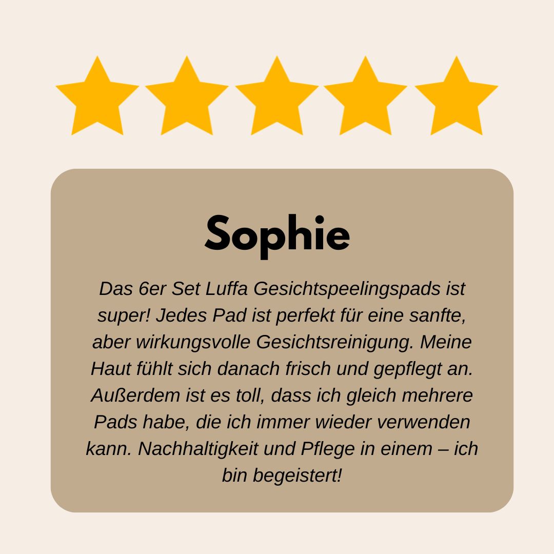Loofah Gesichtspeelingpads - Luffa Schwamm (6x)