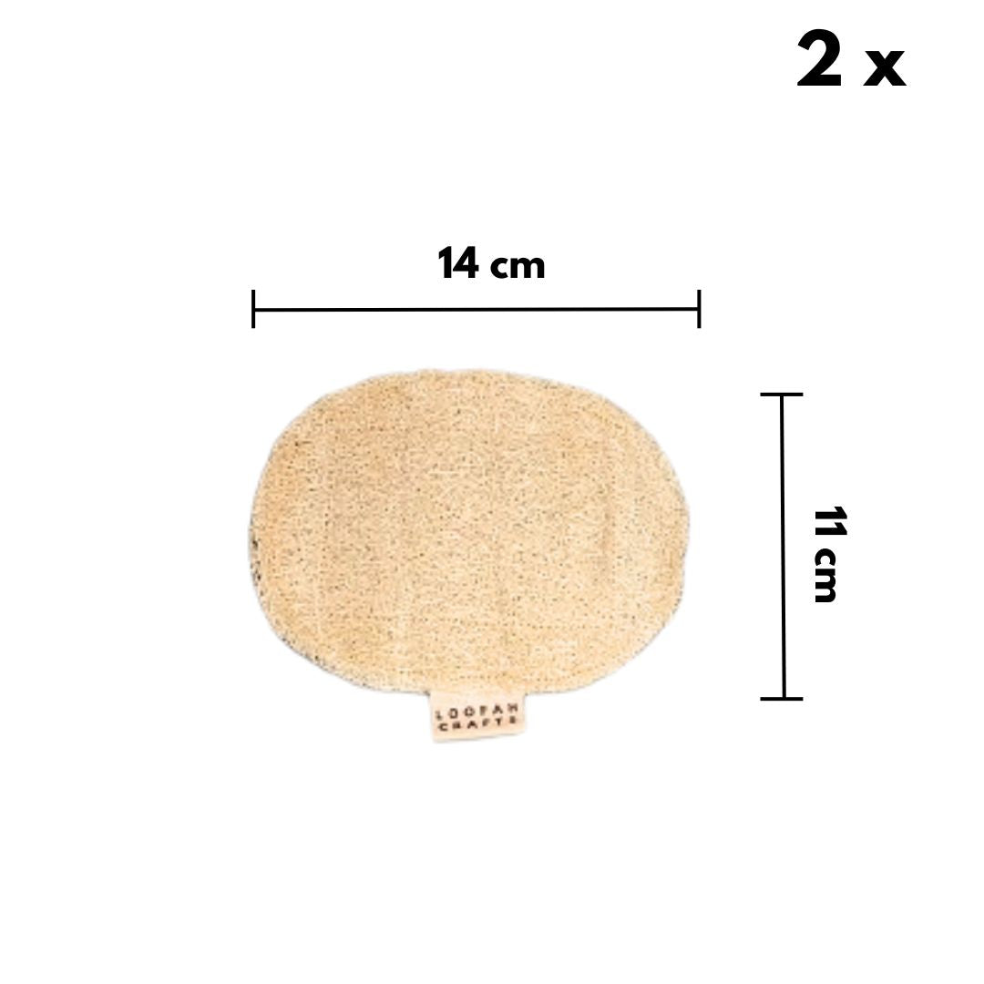 Loofah Soap Dish 2-Pack – Natural Luffa Sponge