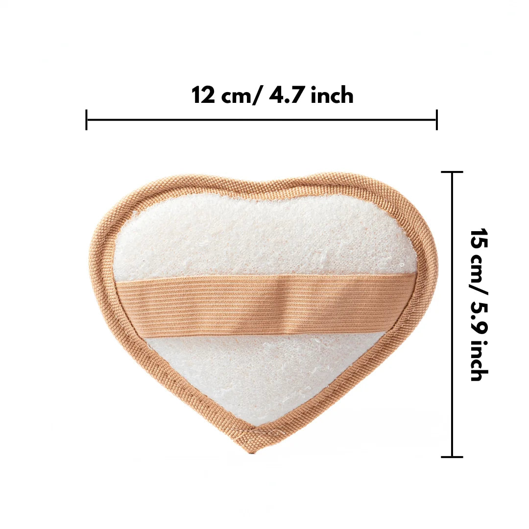 Cuore Loofah - Cuscinetto per il corpo in luffa a forma di cuore - Spugna di luffa