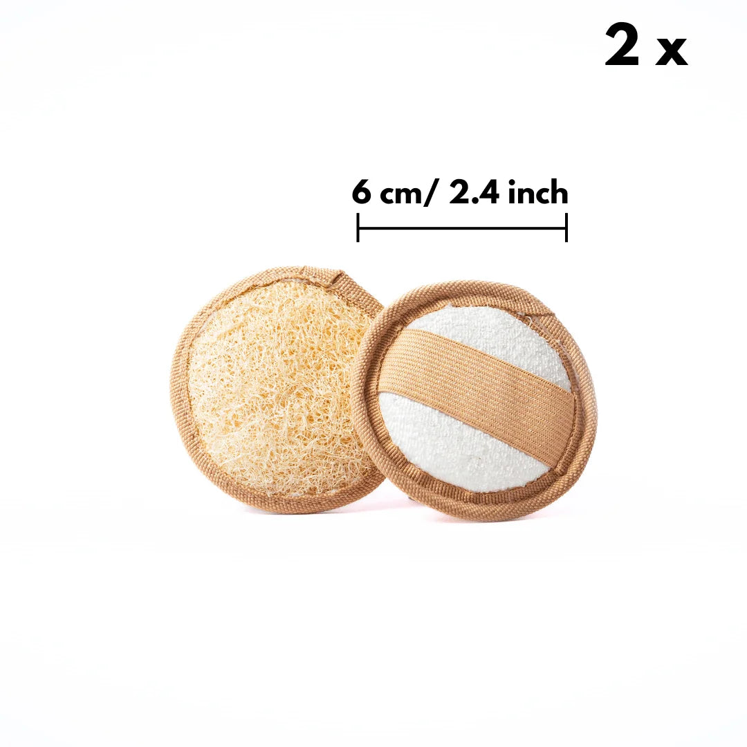 Premium Loofah Make Up Removal & Peeling Pads - Luffa Schwamm (2x)