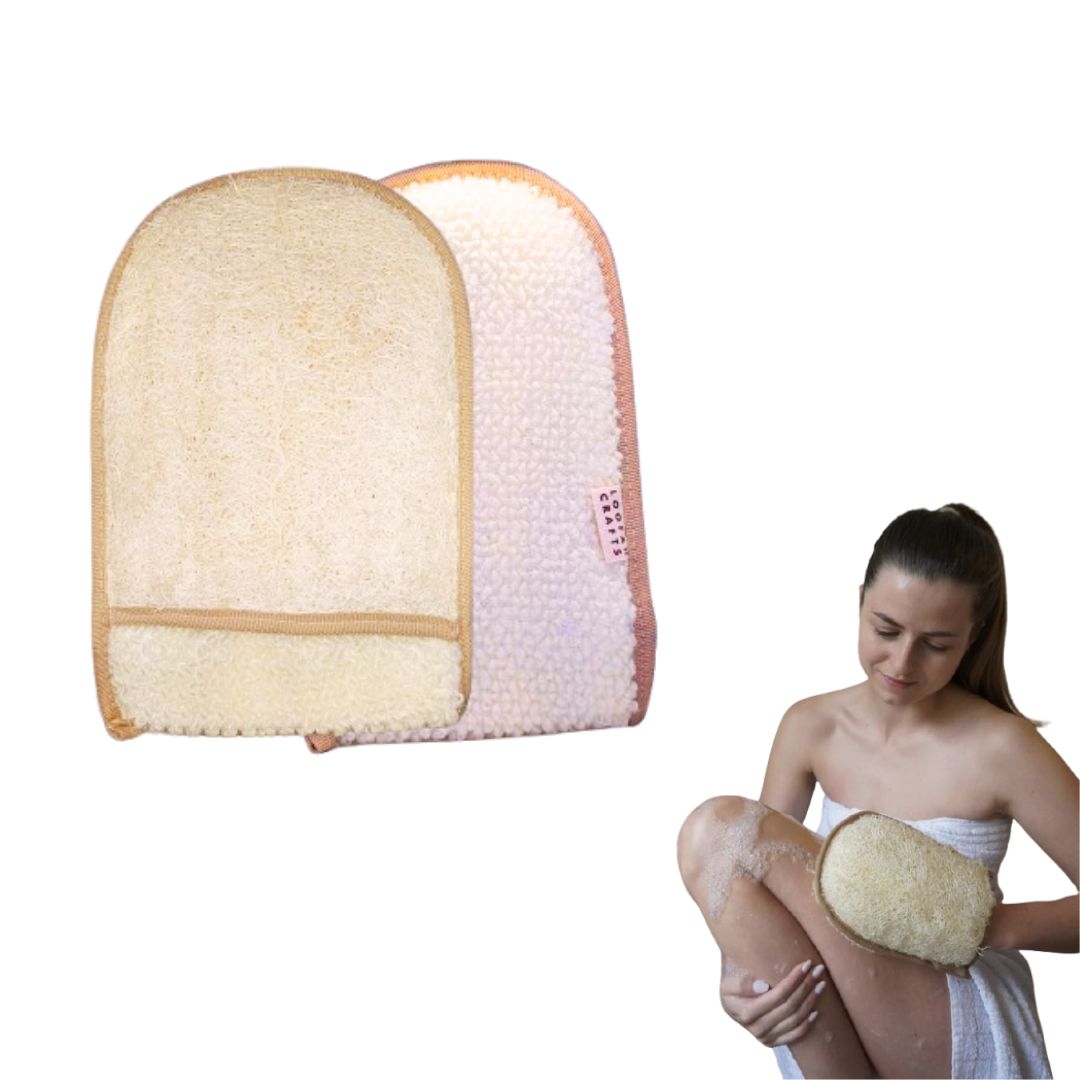 Guanto Esfoliante in Luffa Premium – Luffa/Cotone – Spugna Naturale
