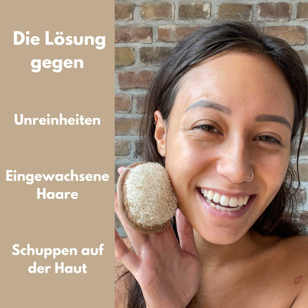 Premium Loofah Make Up Removal & Peeling Pads - Luffa Schwamm (2x)