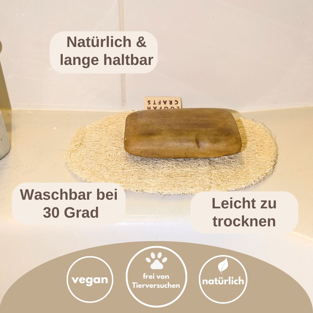 Loofah Soap Dish 2-Pack – Natural Luffa Sponge