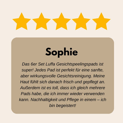 6x tampons exfoliants pour le visage Loofah - éponge luffa