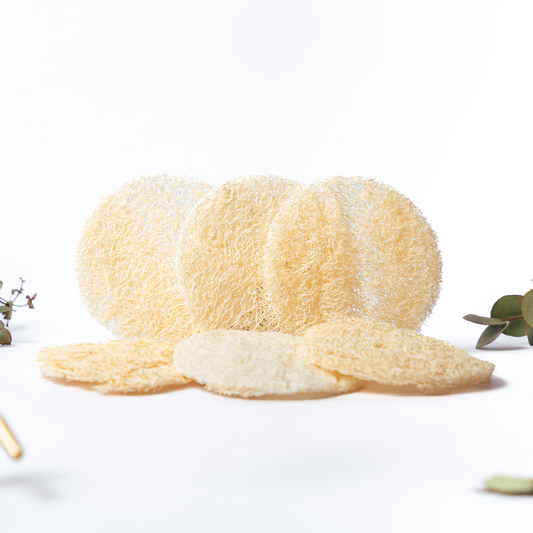 6x Loofah Gesichtspeelingpads - Luffa Schwamm