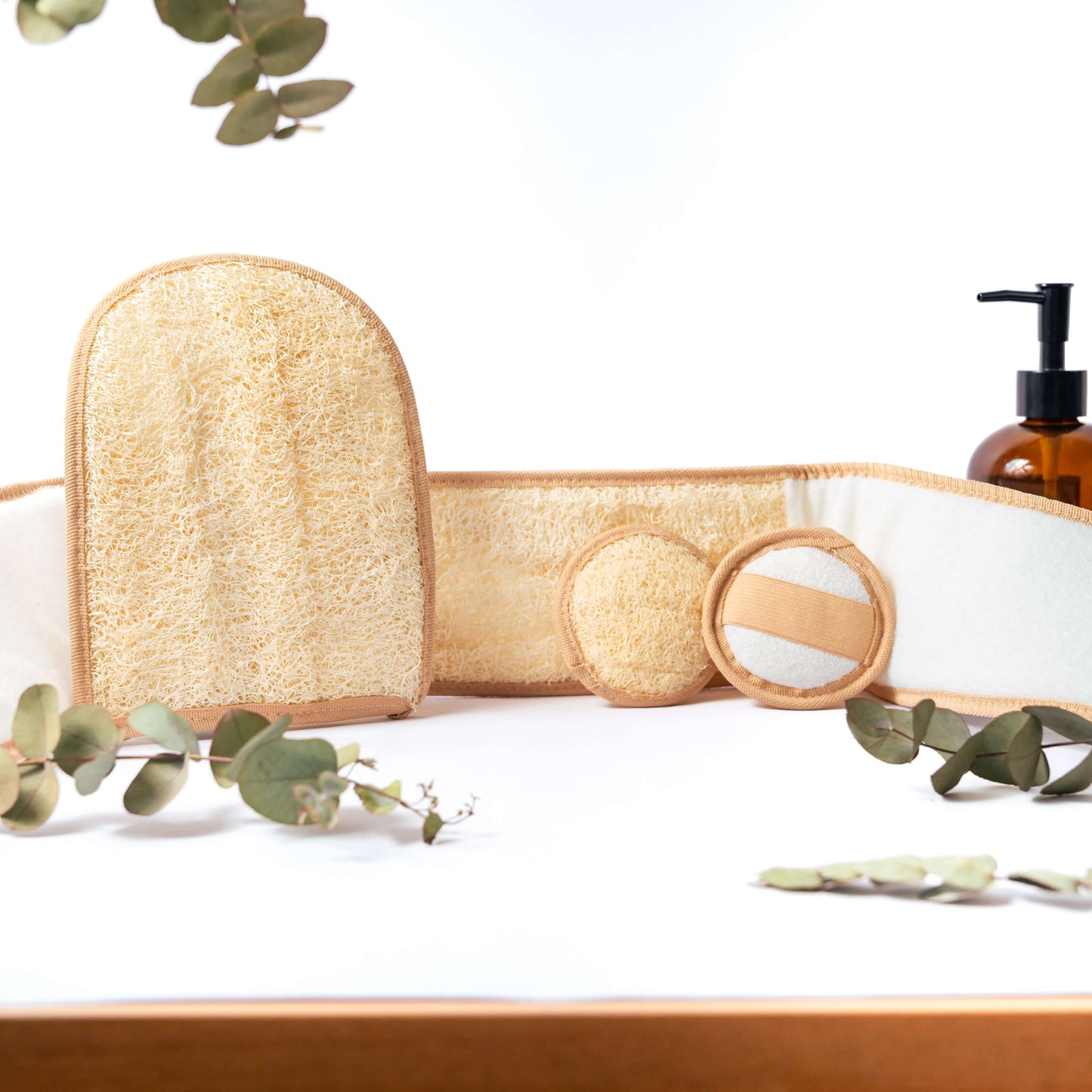 LoofahCrafts Set Essentials: Perfekte Pflege für strahlende Haut. Natürliche Reinigung und sanfte Massage für ein erfrischendes Hautgefühl. Luffa Lufa Loffa Lofa