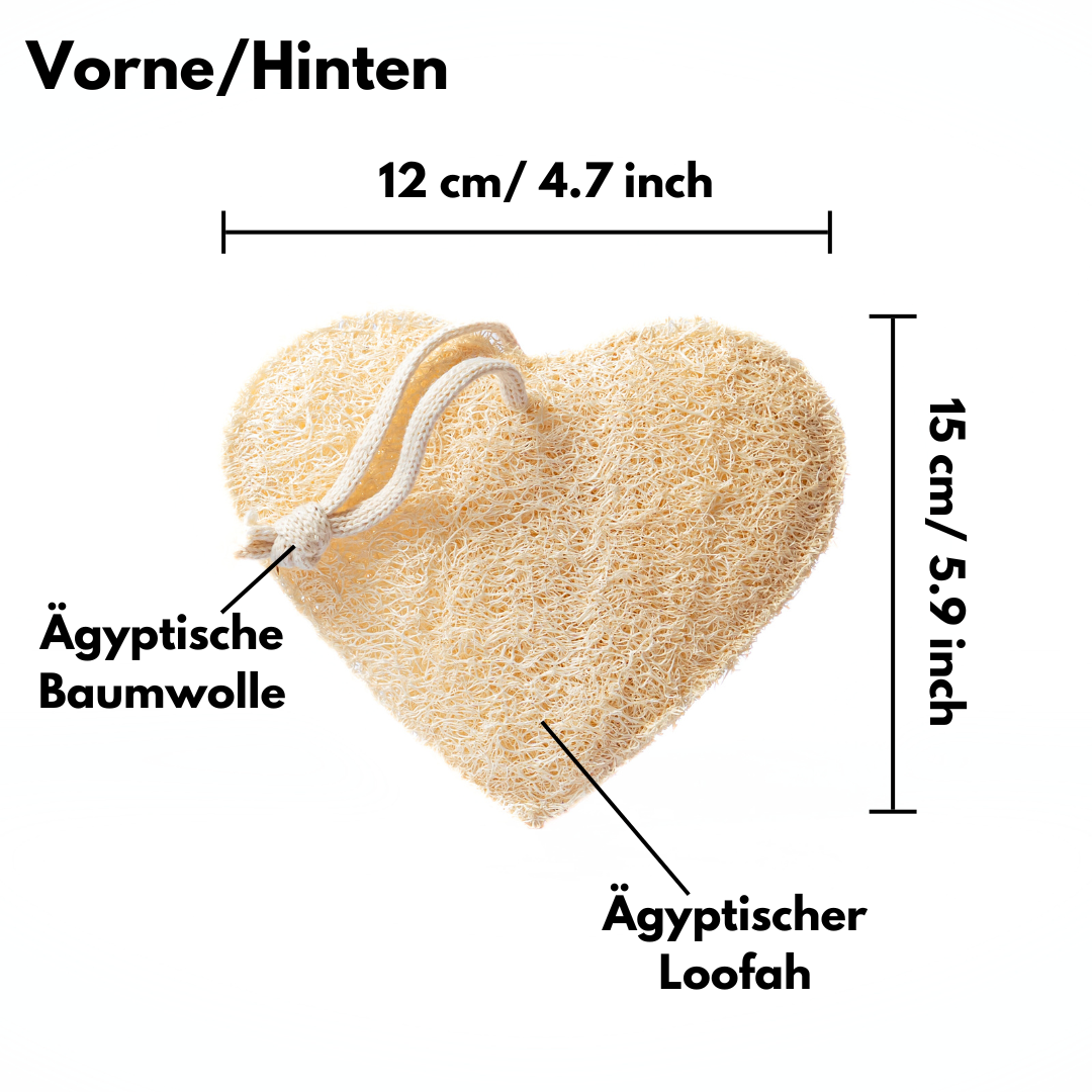 EcoHeart - Loofah Schwamm Herzförmig - Luffa Schwamm