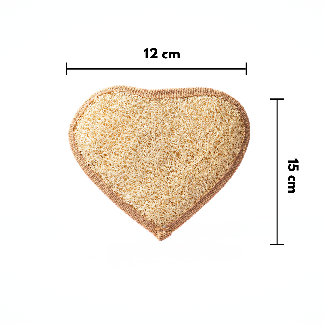 Cuore Loofah - Cuscinetto per il corpo in luffa a forma di cuore - Spugna di luffa