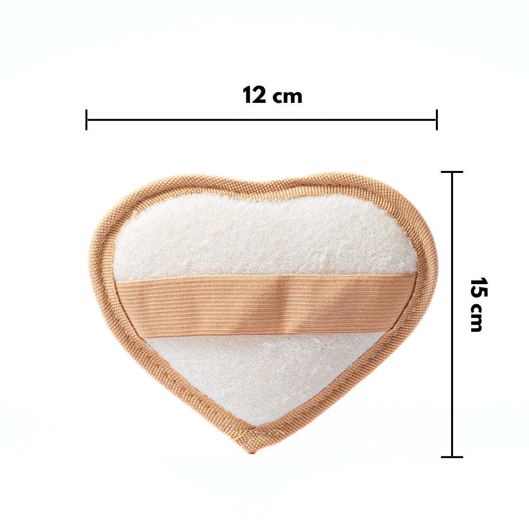 Cuore Loofah - Cuscinetto per il corpo in luffa a forma di cuore - Spugna di luffa
