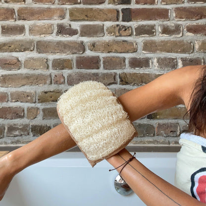 Gant peeling Loofah - double face - éponge luffa