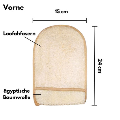 Gant Exfoliant en Luffa Premium – Luffa/Coton – Éponge Naturelle